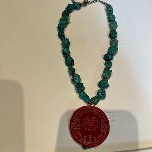 Turquoise/ruby necklace